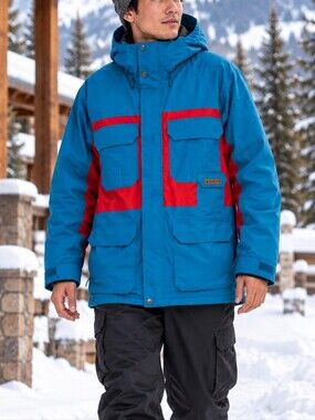 Burton Men's XXL  Colorblock Ski Snowboard Jacket Hooded Winter Coat